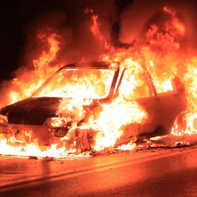 Burning car